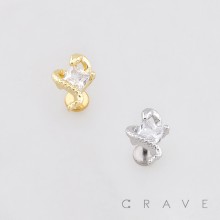 COILING SNAKE DESIGN WRAPPING CZ PUSHIN (THREADLESS) 316L SURGICAL STEEL LABRET SET